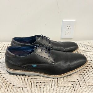 Freeman Men's Black Leather Memory Foam  Dress Shoes